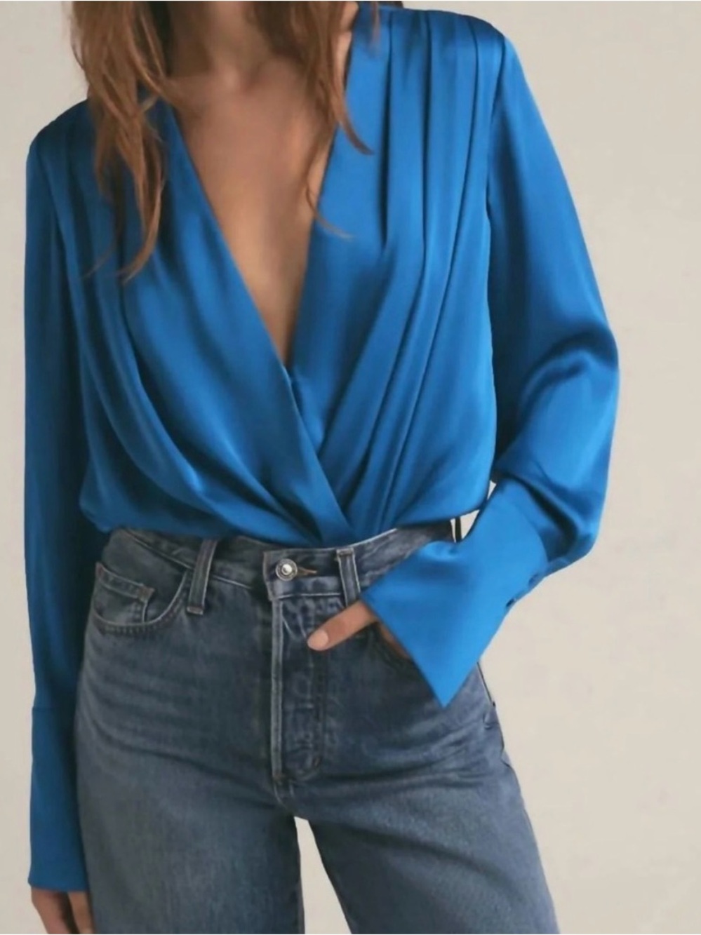 Favorite Daughter Date Blouse - Sapphire Blue